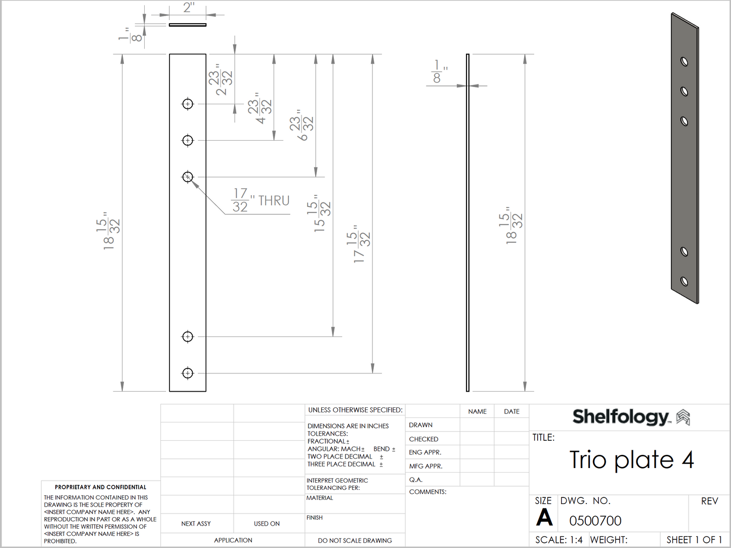 0500700 AVRAME Steel Trio Plate 4 Strut Top