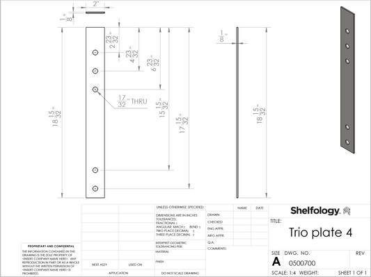 0500700 AVRAME Steel Trio Plate 4 Strut Top