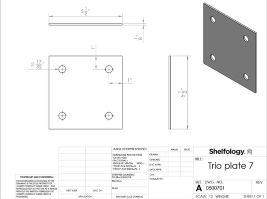 0500701 AVRAME Steel Trio Plate 7 Peak